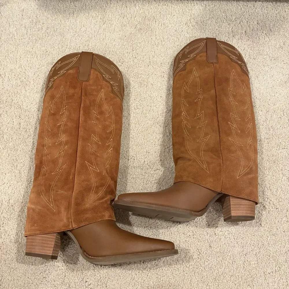 Try On/demo Dingo Women's Wild Fire Western Boots Brown Size 9 Dl2280 Cowboy